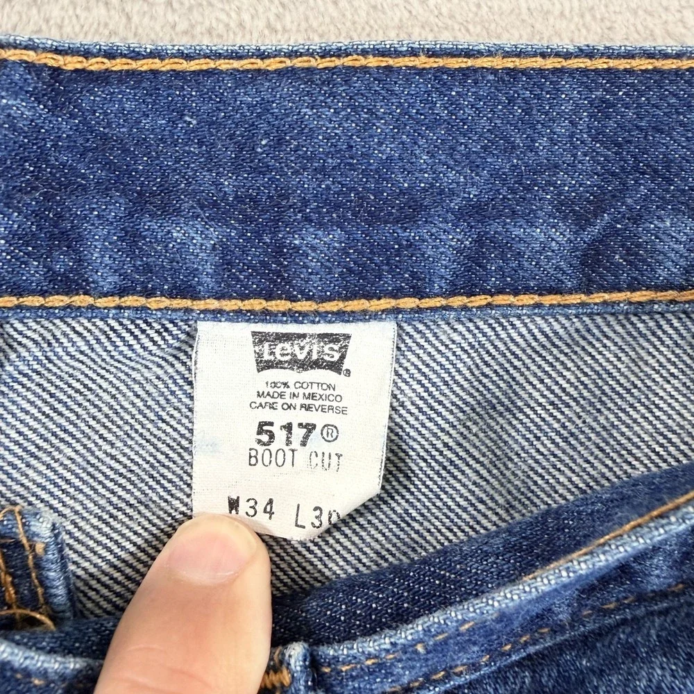 Vintage Levis 517 Bootcut Red Tab Jeans Men 34x30‎ Blue Denim Y2K Cowboy